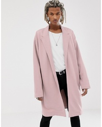Розовое длинное пальто от ASOS DESIGN