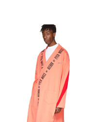 Розовое длинное пальто от Reebok By Pyer Moss