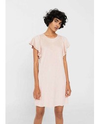 Розовое замшевое платье