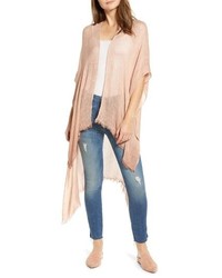 Розовое кимоно c бахромой