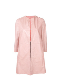 Женское розовое кожаное пальто от Drome