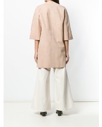 Женское розовое кожаное пальто от Drome