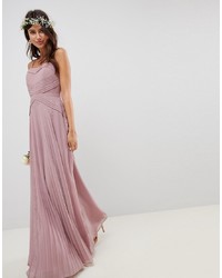 Розовое кружевное вечернее платье со складками от ASOS DESIGN