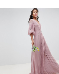 Розовое кружевное вечернее платье со складками от Asos Tall