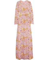 Розовое кружевное вечернее платье от Giambattista Valli