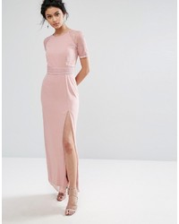 Розовое кружевное платье-макси от Elise Ryan