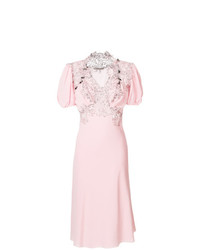 Розовое кружевное платье-миди от Ermanno Scervino