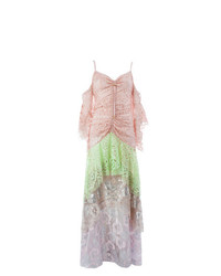 Розовое кружевное платье-миди от Peter Pilotto