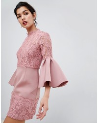 Розовое кружевное платье прямого кроя от ASOS DESIGN