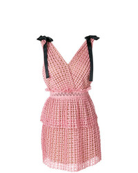 Розовое кружевное платье с пышной юбкой от Self-Portrait