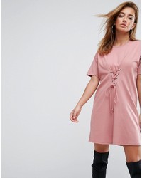 Розовое кружевное повседневное платье от Asos