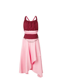 Розовое льняное платье-миди от JW Anderson
