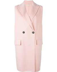 Розовое пальто без рукавов от Marni