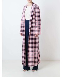 Женское розовое пальто в клетку от MSGM