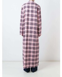Женское розовое пальто в клетку от MSGM