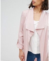 Женское розовое пальто дастер