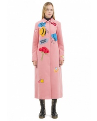 Женское розовое пальто с вышивкой от Pavel Yerokin