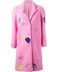 Женское розовое пальто с принтом от Christopher Kane