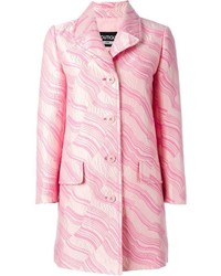 Женское розовое пальто с принтом