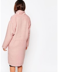 Женское розовое пальто с рельефным рисунком от Oh My Love
