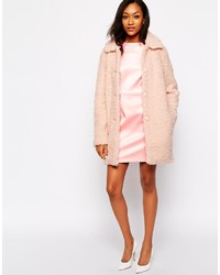 Женское розовое пальто с рельефным рисунком от Warehouse