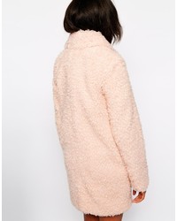 Женское розовое пальто с рельефным рисунком от Warehouse