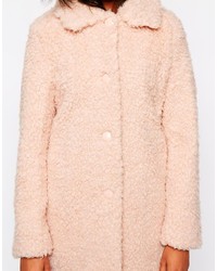 Женское розовое пальто с рельефным рисунком от Warehouse