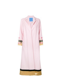 Розовое пальто с цветочным принтом