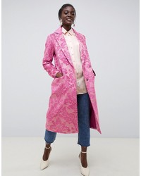 Женское розовое пальто с цветочным принтом от ASOS DESIGN