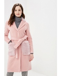 Женское розовое пальто от Gepur