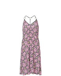 Розовое платье-комбинация с принтом от Victoria Victoria Beckham