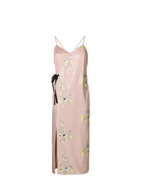 Розовое платье-комбинация с цветочным принтом от Three floor