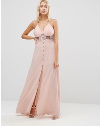 Розовое платье-макси крючком от Jarlo