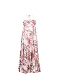 Розовое платье-макси с принтом от Zimmermann