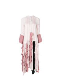 Розовое платье-макси с рюшами от JW Anderson