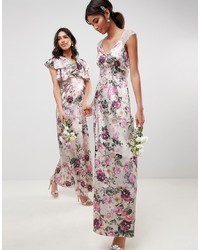 Розовое платье-макси с цветочным принтом от ASOS DESIGN