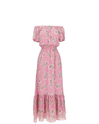 Розовое платье-макси с цветочным принтом от Clube Bossa