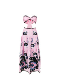 Розовое платье-макси с цветочным принтом от Yuliya Magdych