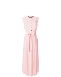 Розовое платье-макси со складками