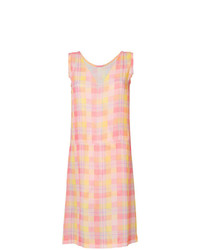 Розовое платье-миди в шотландскую клетку от Comme Des Garçons Vintage