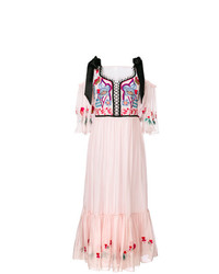 Розовое платье-миди с вышивкой от Temperley London