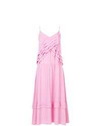 Розовое платье-миди с рюшами от N°21
