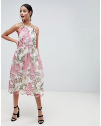 Розовое платье-миди с цветочным принтом от ASOS DESIGN