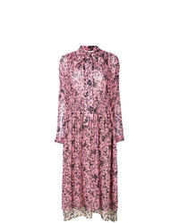Розовое платье-миди с цветочным принтом от Cédric Charlier