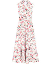 Розовое платье-миди с цветочным принтом от Emilia Wickstead