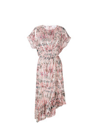 Розовое платье-миди с цветочным принтом от IRO