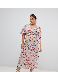Розовое платье-миди с цветочным принтом от Lovedrobe