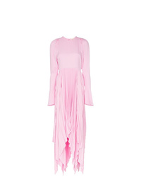Розовое платье-миди со складками от Khaite