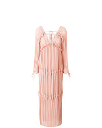 Розовое платье-миди со складками от P.A.R.O.S.H.