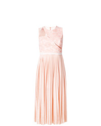 Розовое платье-миди со складками от Three floor